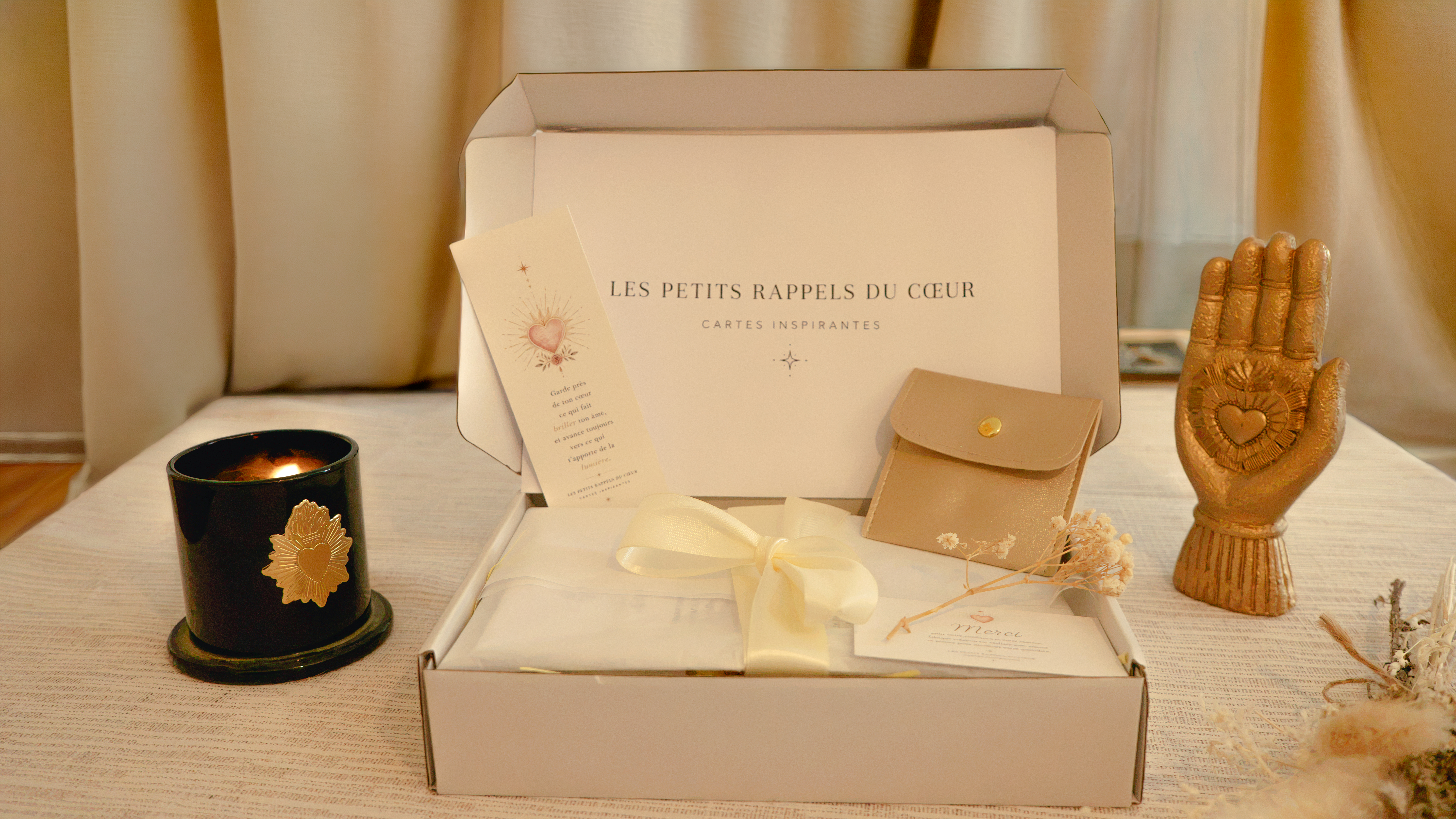 Coffret complet avec carte de remerciement